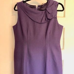 Elie Tahari purple wool dress w/ bow 12